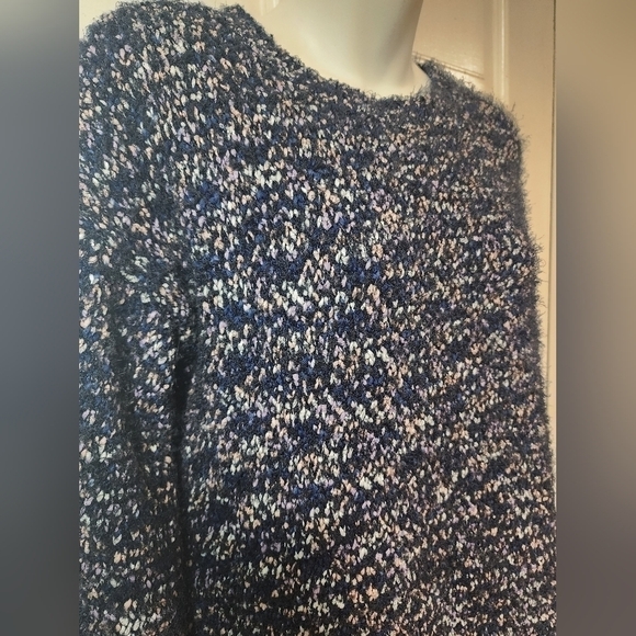 89th Madison Sweater Women's Medium M Acrylic Crew Neck Pullover Blue Multicolor - Picture 8 of 13